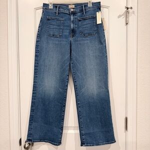 Mother Jeans Patch Pocket Mid Rise Maven Ankle Jeans wash Lets Split size 30
